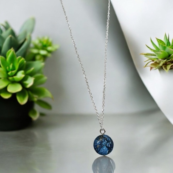 Ellesgallery Jewelry - Tempest Stone Blue Pendant and Silver Necklace